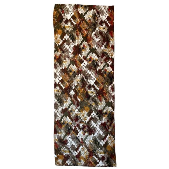 NWOT Scarf Shawl Wrap Blanket Abstract Polka Dots Warm Autumn Neutral 74" x 29" - Picture 9 of 15